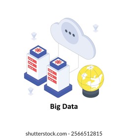 Big Data isometric Colored illustration. EPS File stock illustration