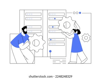 Big data job abstract concept vector illustration. Database developers, careers in big data, talented information technology, most rewarding work, greatest working skills abstract metaphor.