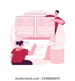 Ilustración vectorial de concepto abstracto de trabajo de grandes datos. Desarrolladores de bases de datos, carreras en big data, talentosa tecnología de la información, el trabajo más gratificante, las mejores habilidades de trabajo metáforas abstractas.