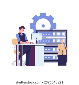 Big data job flat style illustration vector design