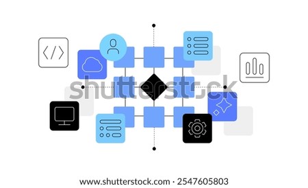 Big data and data kinds. Abstract scheme. Infographic element. Vector file.