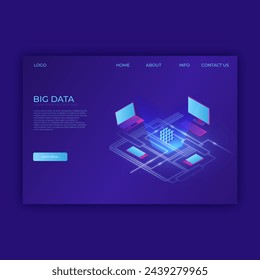 Big data landing page vector design in eps 10