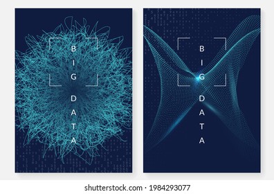 Big data learning. Digital technology abstract background. Artificial intelligence concept. Tech visual for screen template. Neural big data learning backdrop.