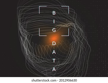 Big data learning. Digital technology abstract background. Artificial intelligence concept. Tech visual for industry template. Wavy big data learning backdrop.