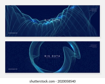 Big data learning. Digital technology abstract background. Artificial intelligence concept. Tech visual for interface template. Cyber big data learning backdrop.