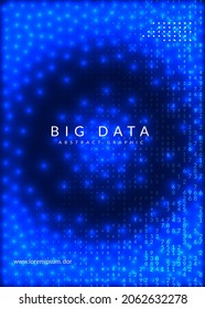 Big data learning. Digital technology abstract background. Artificial intelligence concept. Tech visual for cloud template. Wavy big data learning backdrop.