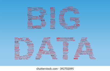 Big data letters on sky background. Modern data mining concept. 