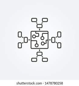 Big data line icon. Hierarchy, relations, process or information technology concept. Vector illustration.