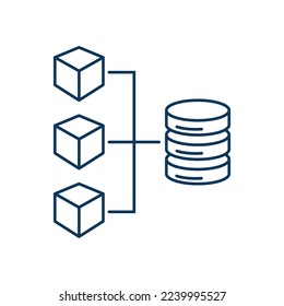 Big data line universal icon ui ux element sign.