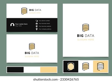 Big data logo design with editable slogan. Branding book and business card template.