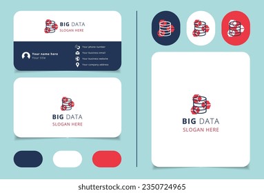 Big data logo design with editable slogan. Branding book and business card template.