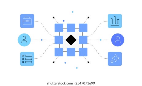 Big data e aprendizagem de máquina. Esquema abstrato. Elemento infográfico Arquivo vetorial.