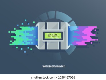BIG DATA Machine Learning Algorithms. Icon for mobile and web graphics. Vector abstract colorful big data information sorting visualization