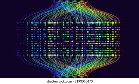 BIG DATA Machine Learning Algorithms. Data Sorting Rainbow Graph. Computer Science Concept. Big Data Analytics Stream. Information Classification. Vector Illustration.