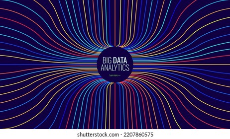 BIG DATA Machine Learning Algorithms. Data Sorting Colorful Graph. Computer Science Concept. Big Data Analytics Stream. Information Classification. Vector Illustration.