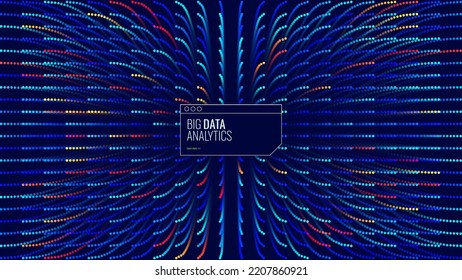 BIG DATA Machine Learning Algorithms. Data Sorting Colorful Graph. Computer Science Concept. Big Data Analytics Stream. Information Classification. Vector Illustration.