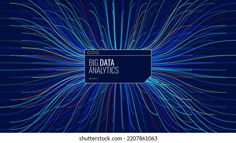 BIG DATA Machine Learning Algorithms. Data Sorting Colorful Graph. Computer Science Concept. Big Data Analytics Stream. Information Classification. Vector Illustration.