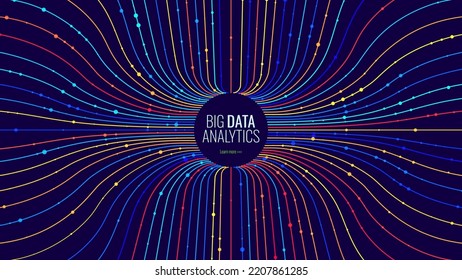 BIG DATA Machine Learning Algorithms. Data Sorting Colorful Graph. Computer Science Concept. Big Data Analytics Stream. Information Classification. Vector Illustration.