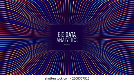 BIG DATA Machine Learning Algorithms. Data Sorting Colorful Graph. Computer Science Concept. Big Data Analytics Stream. Information Classification. Vector Illustration.