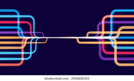 BIG DATA Machine Learning Algorithms. Data Sorting Colorful Graph. Computer Science Concept. Big Data Analytics Stream. Information Classification. Vector Illustration.