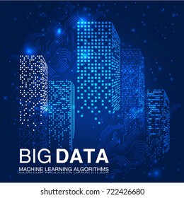 BIG DATA Machine Learning Algorithms. Analysis of Information Minimalistic Infographics Design. Science Technology Background. Complex Visual Data Background. Abstract Data Graph.Vector Illustration.