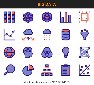 Big Data Machine Learning Icon Set Stock Vector (Royalty Free) 2116034123