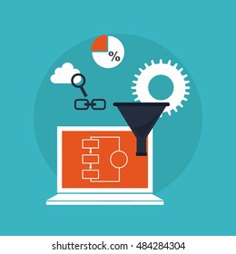 big data management icons vector illustration design