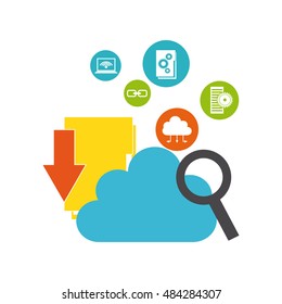big data management icons vector illustration design