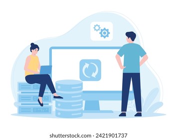 big data management trending concept flat illustration