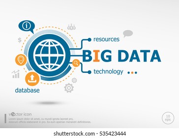 Big data and marketing concept. Project for web banner and creative process.