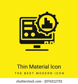 Icono de material amarillo brillante mínimo de Big Data
