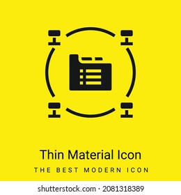 Icono de material amarillo brillante mínimo de Big Data