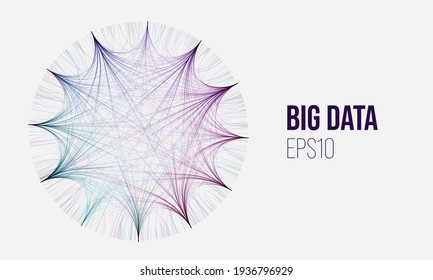 Big data minimal geometry vector background. Circular hud data analysis. Analytics sort information