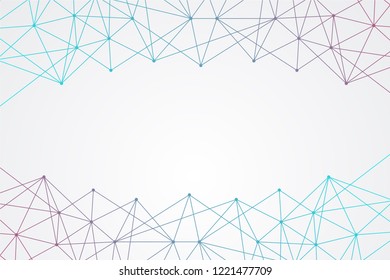 Big data molecular futuristic network connection. Abstract polygonal space background with connected dots and lines. Science, Medical, technology with space for text. Vector illustration template.