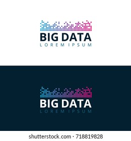 Big Data Mosaic Logo Design Concept. Vector Illustration