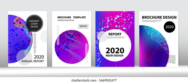 Big Data Neon Tech Magazine. 3D Liquid Shapes Trendy Cover Layout. Funky Futuristic Music Wallpaper Music Covers Set. Computing Gradient Overlay. Purple Pink Blue Cyber Vector Cover Design.