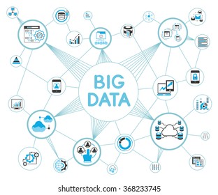 big data network concept, big data icons 