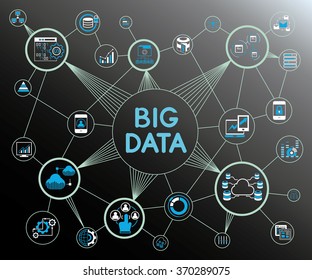 Big Data Network Concept Big Data Stock Vector (Royalty Free) 370289075 ...