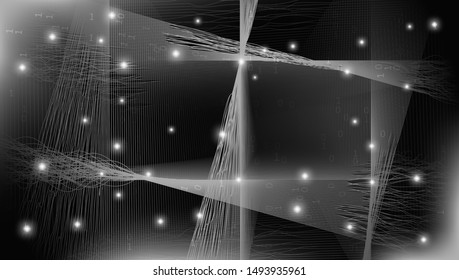 Big Data Network. Futuristic Science Geometric. Social Network. Light Complexity Abstract. Big Data Security. Glow Science Illustration. Datum Center. Information Cloud. Science Background.