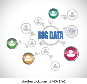 Big data network sign concept illustration design over white