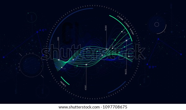 Big Data Network Visualization Interface Screen: เวกเตอร์สต็อก (ปลอดค่า ...