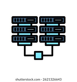 Big Data outline color, mini illustration icon. use for modern concept, print, UI, UX kit, web and app development. Vector EPS 10, related to artificial intelligence, technology theme