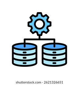 Big Data outline color, mini illustration icon. use for modern concept, print, UI, UX kit, web and app development. Vector EPS 10, related to artificial intelligence, technology theme