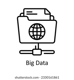 Big Data Outline Icon Design illustration. Smart Industries Symbol on White background EPS 10 File