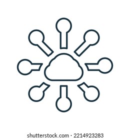 Big Data outline icon. Line art vector.
