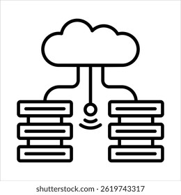 Icono de esquema de Big Data. Ilustración vectorial Simple Sobre Fondo Blanco