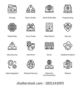Big Data Outline Icons - Stroked, Vectors