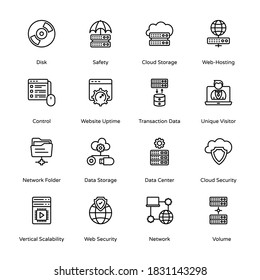 Big Data Outline-Symbole - Stroke, Vektorgrafiken