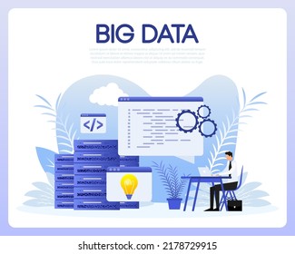 Grandes personas de datos. Ilustración vectorial. Las finanzas son isométricas. Almacenamiento de datos