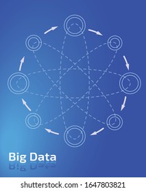 Big data process technology flow icon